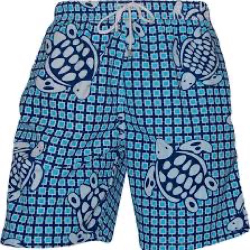 Peter millar blue white sea turtle swim trunks shorts